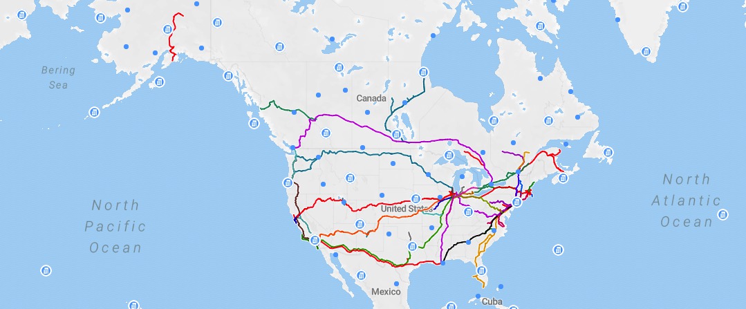 xPassenger trains in America