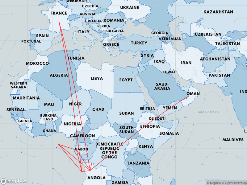 Equatorial Congo Airlines Route Map Travegeo by ShareMap