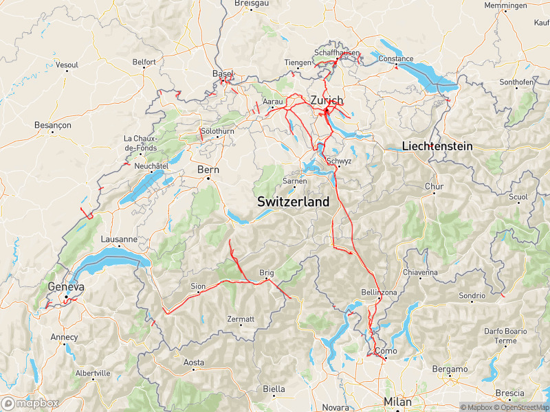 Eisenbahnkarte Schweiz - Travegeo by ShareMap