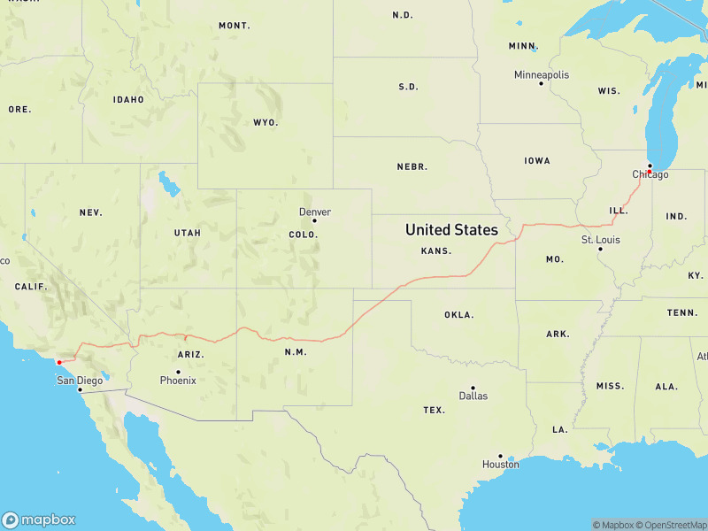 Travel from Los Angeles to Chicago - Travegeo by ShareMap