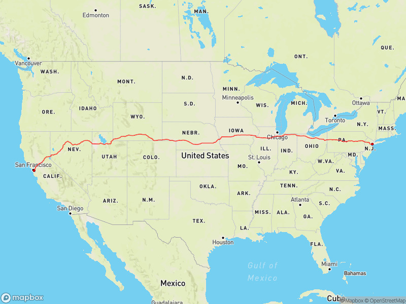 Travel from San Francisco to New York City - Travegeo by ShareMap