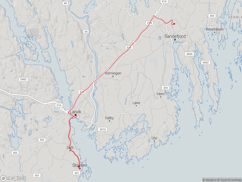 Travel from Sandefjord to Stavern - Travegeo by ShareMap