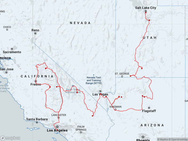 Travel from Salt Lake City to Los Angeles Travegeo by ShareMap