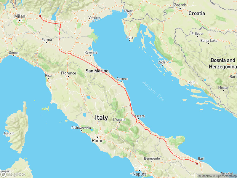 Travel from Iseo to Bitonto - Travegeo by ShareMap